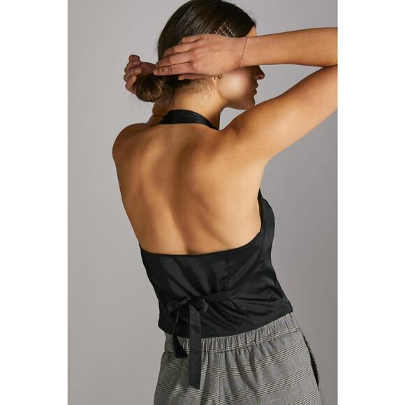 Anthropologie Current Air Sleek Black Halter Vest - New XL - Picture 3 of 7